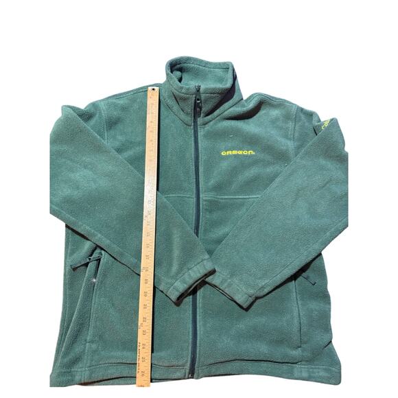 Columbia Oregon Ducks Fleece Jacket Men’s Large Green Full Zip NCAA - Picture 1 of 7